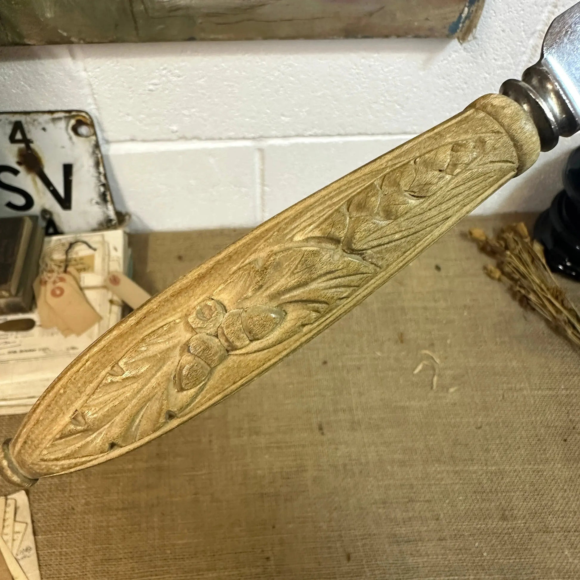 Antique Carved Bread Knife The Blind Mole