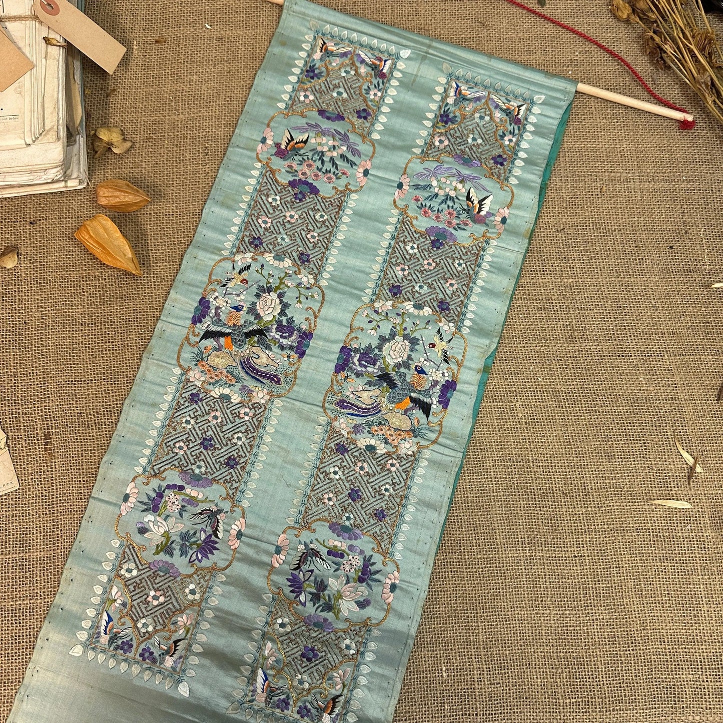 Chinese Embroidered Silk Sleeve Band - The Blind Mole