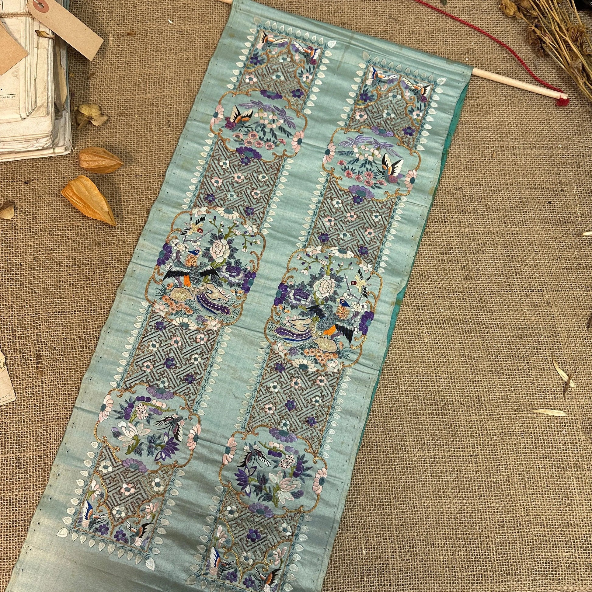 Chinese Embroidered Silk Sleeve Band - The Blind Mole