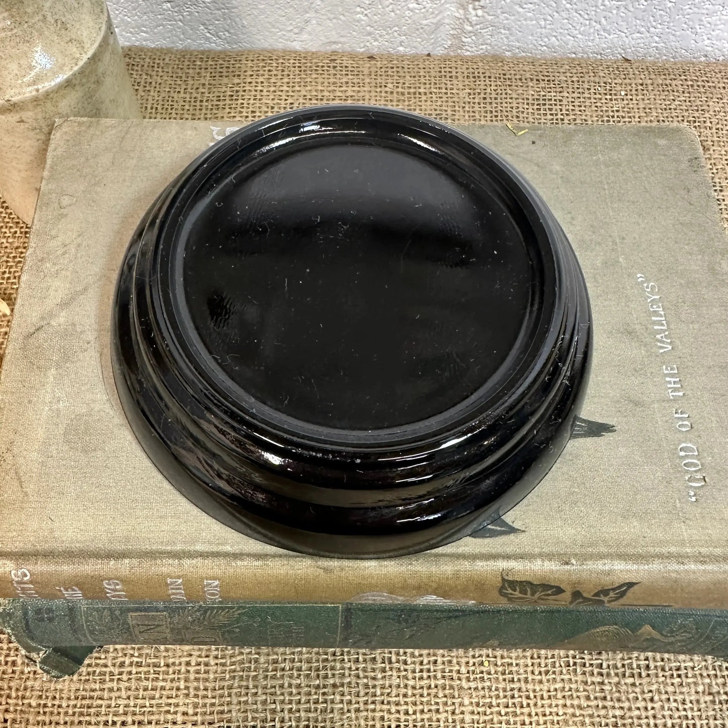Black Amethyst Glass Art Deco Pedestals - The Blind Mole