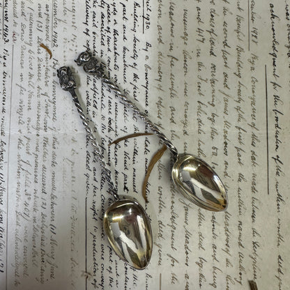 Sterling Silver Caddy Spoons Lincoln Imp