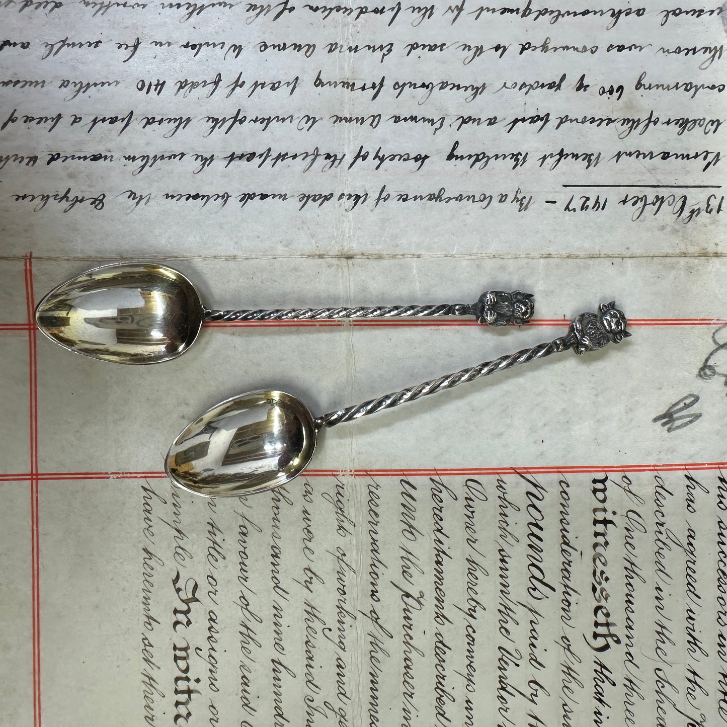 Sterling Silver Caddy Spoons Lincoln Imp