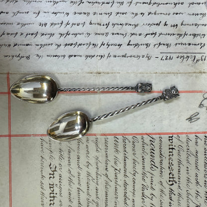 Sterling Silver Caddy Spoons Lincoln Imp