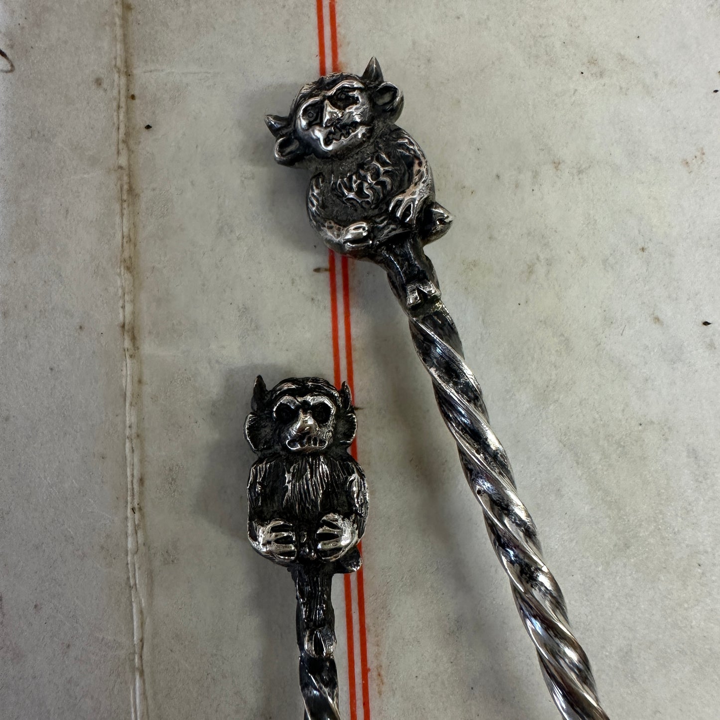 Sterling Silver Caddy Spoons Lincoln Imp