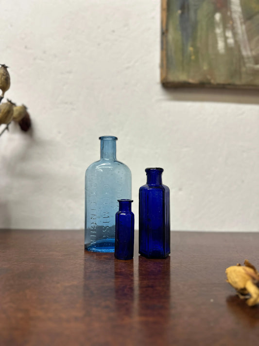 Blue Glass Poison Apothecary Bottles The Blind Mole