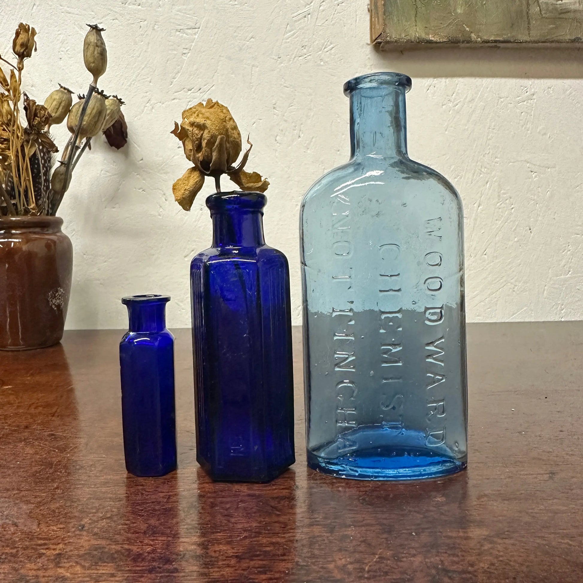Blue Glass Poison Apothecary Bottles The Blind Mole