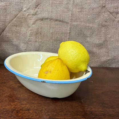 Enamel Yellow & Blue Oval Dish The Blind Mole