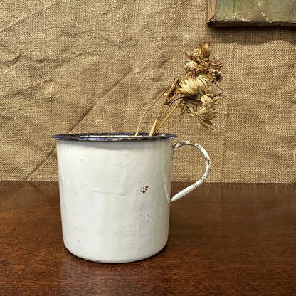 Enamel Vintage White Mug The Blind Mole
