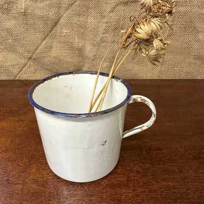 Enamel Vintage White Mug The Blind Mole
