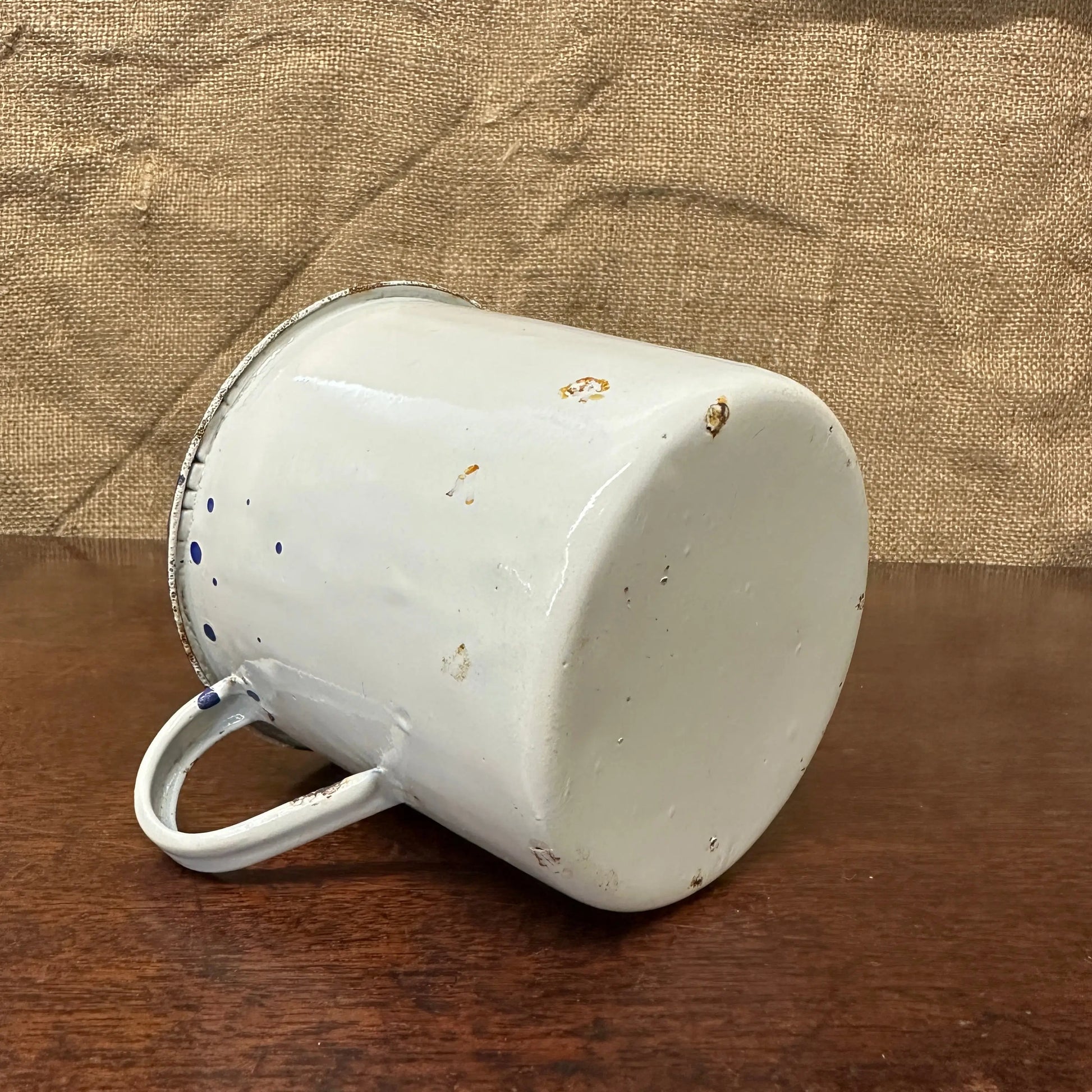 Enamel Vintage White Mug The Blind Mole