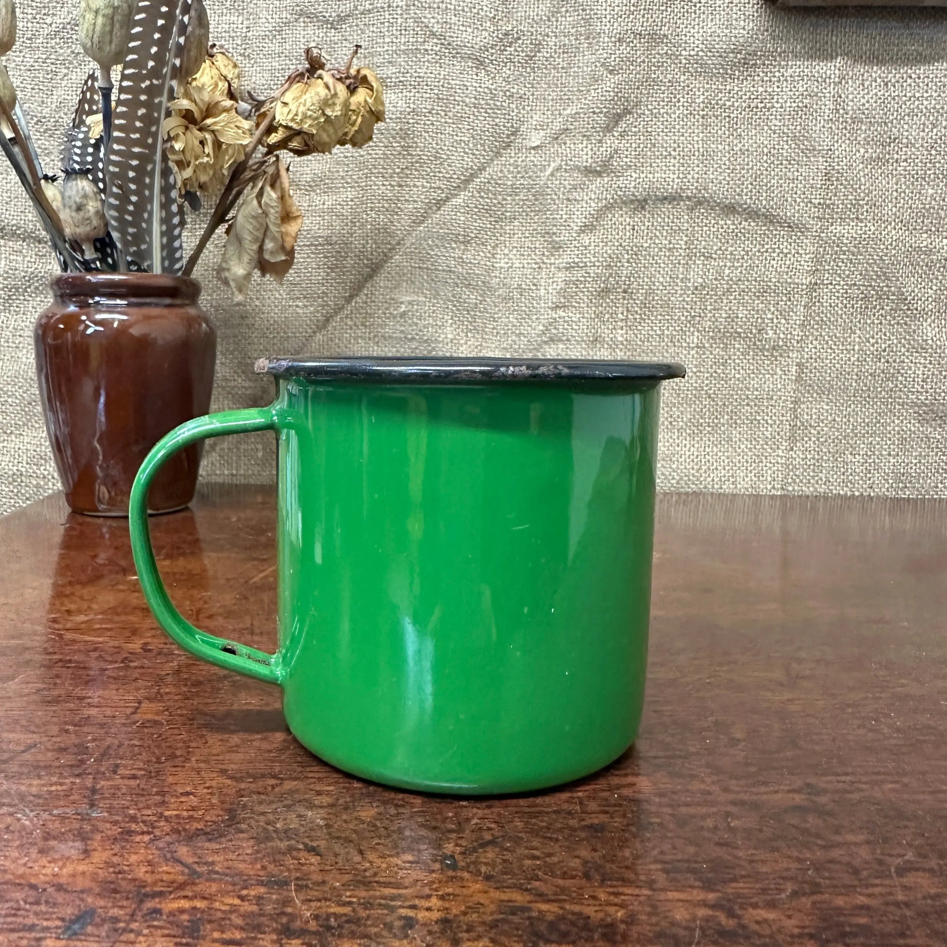 Green Enamel Mug The Blind Mole