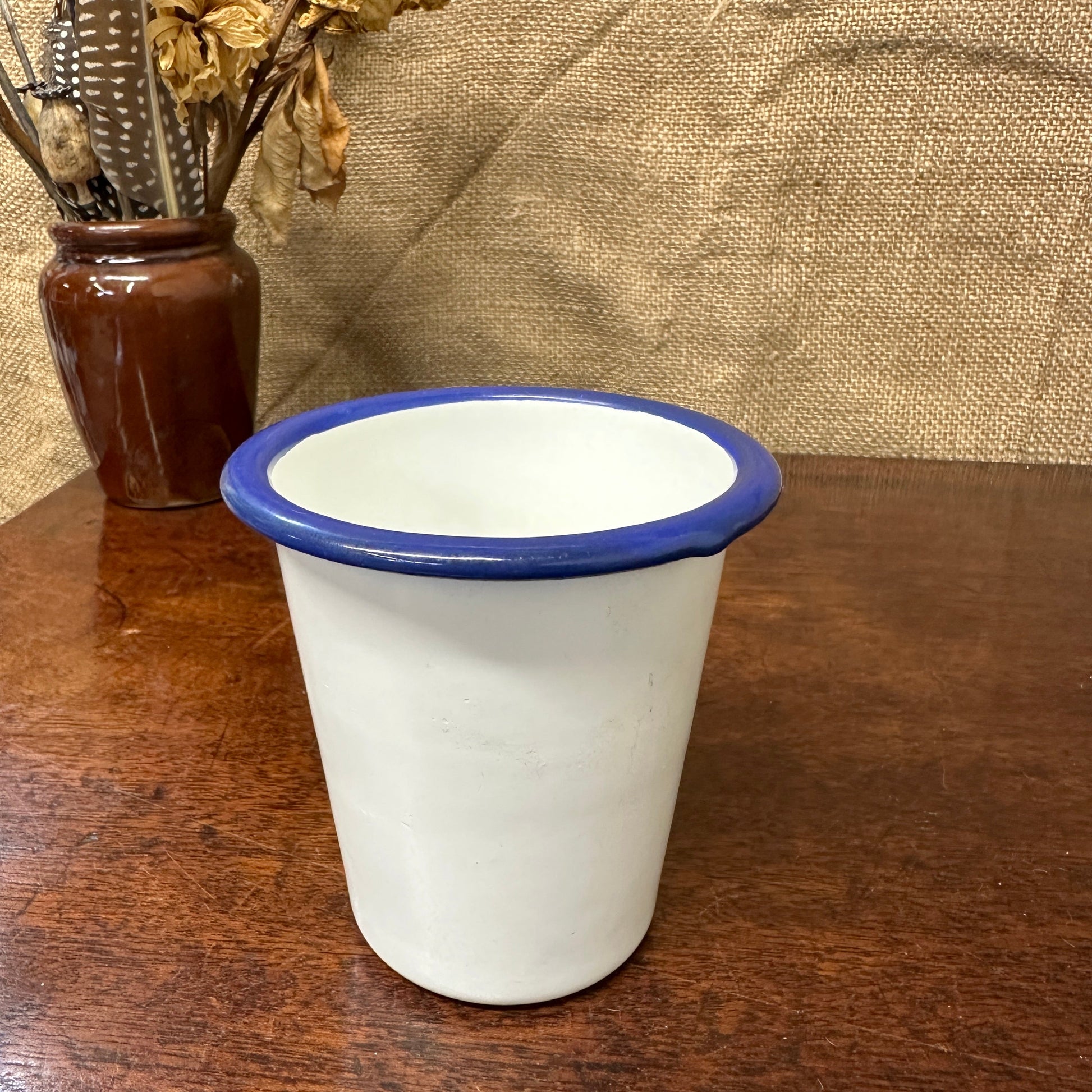 Enamel Vintage White Tumbler The Blind Mole