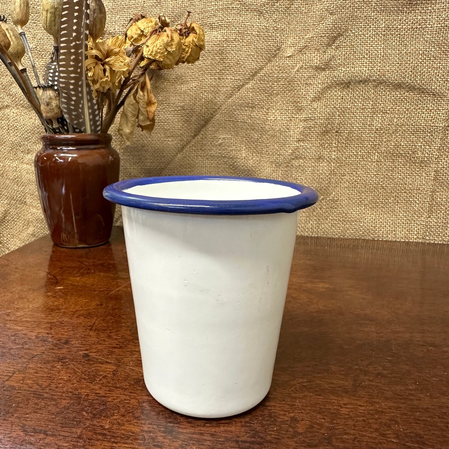 Enamel Vintage White Tumbler The Blind Mole