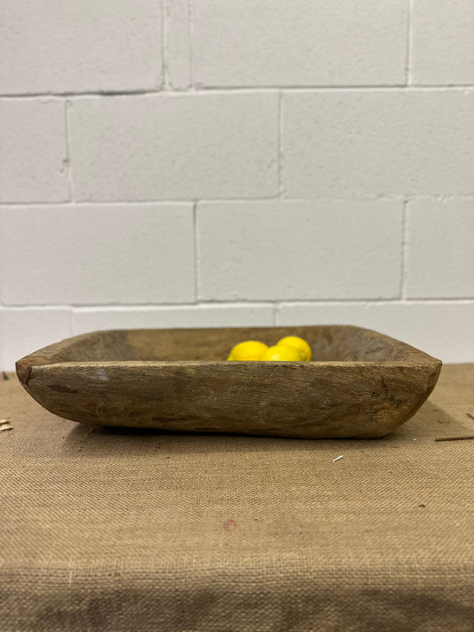 Antique Wooden Trough Dough Bowl