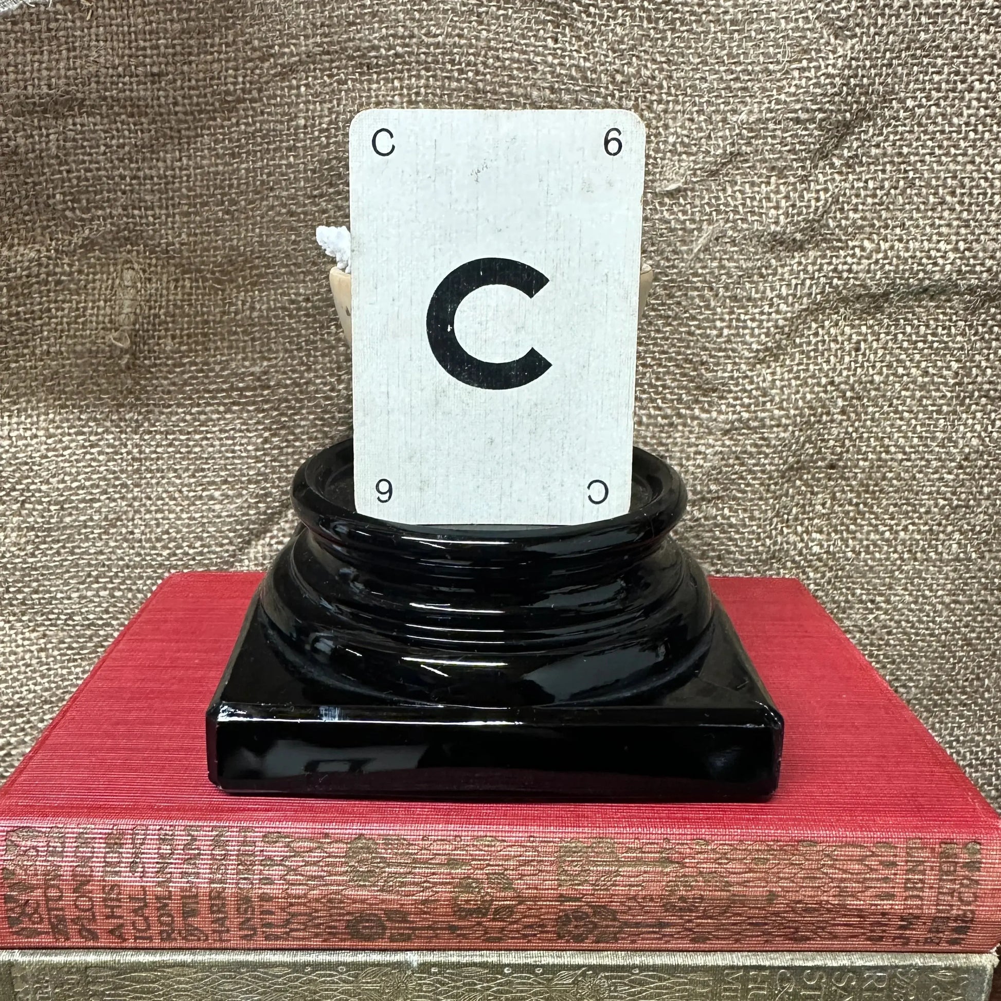 Black Amethyst Glass Art Deco Pedestals - The Blind Mole