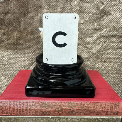 Black Amethyst Glass Art Deco Pedestals - The Blind Mole