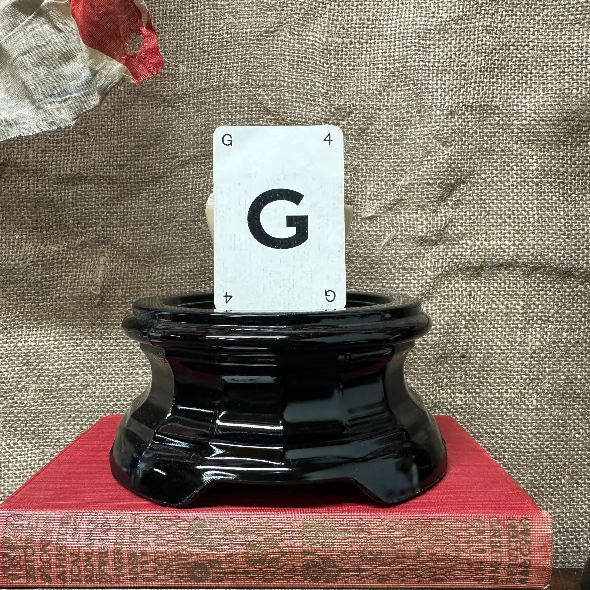 Black Glass Amethyst Art Deco Pedestals - The Blind Mole