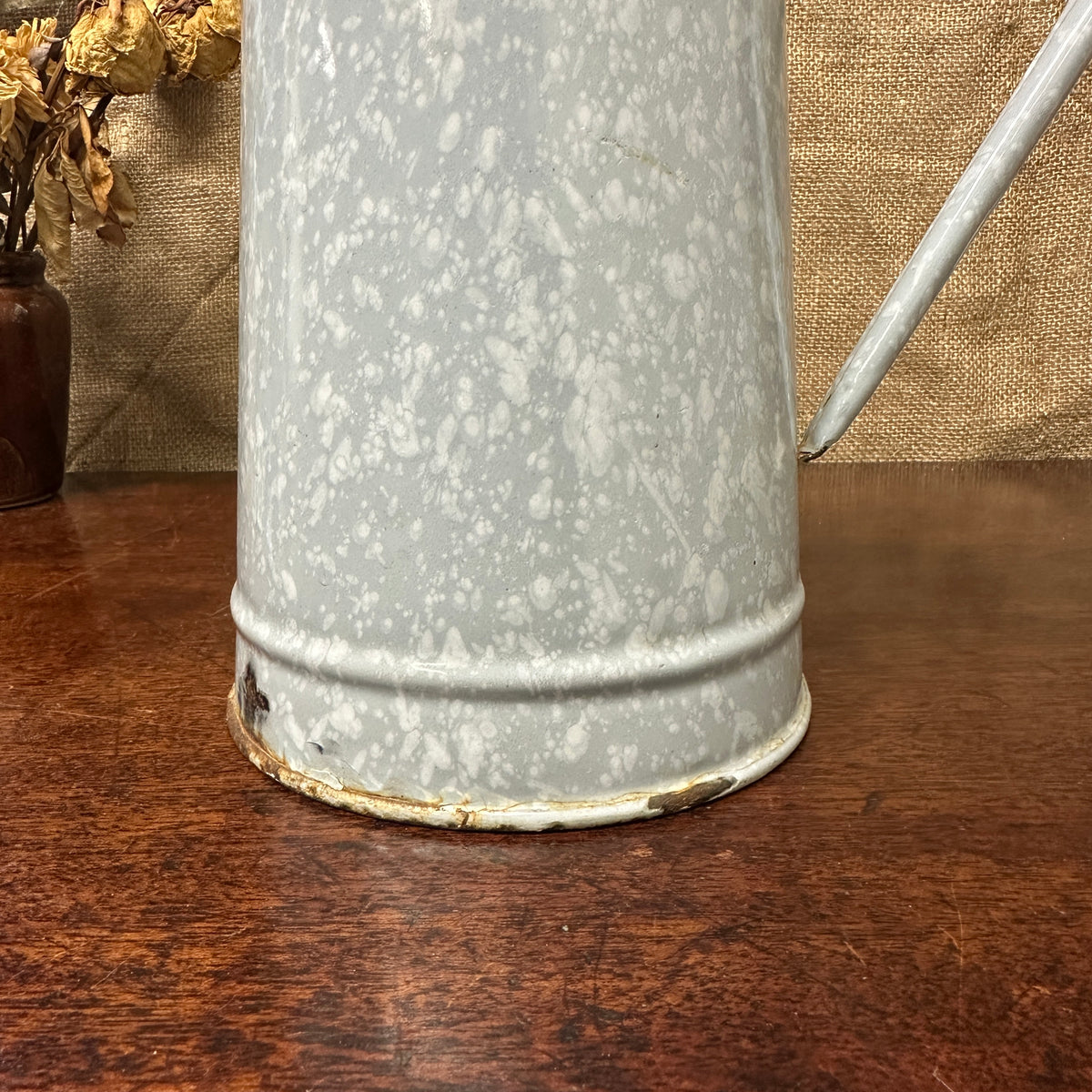 French Grey Mottled Enamel Jug