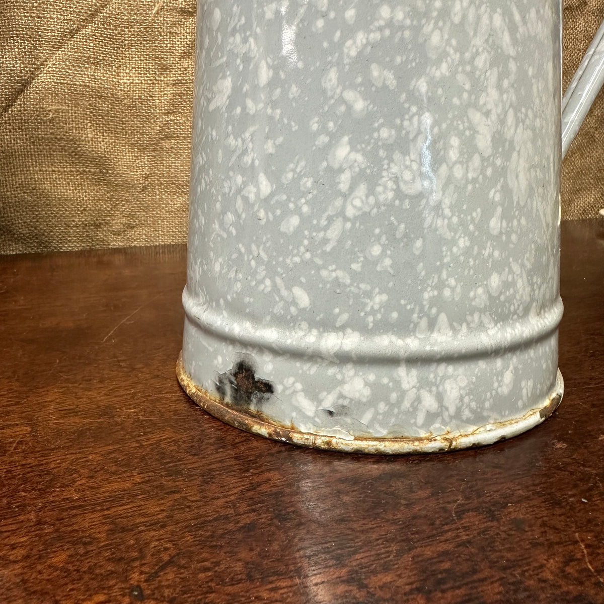 French Grey Mottled Enamel Jug
