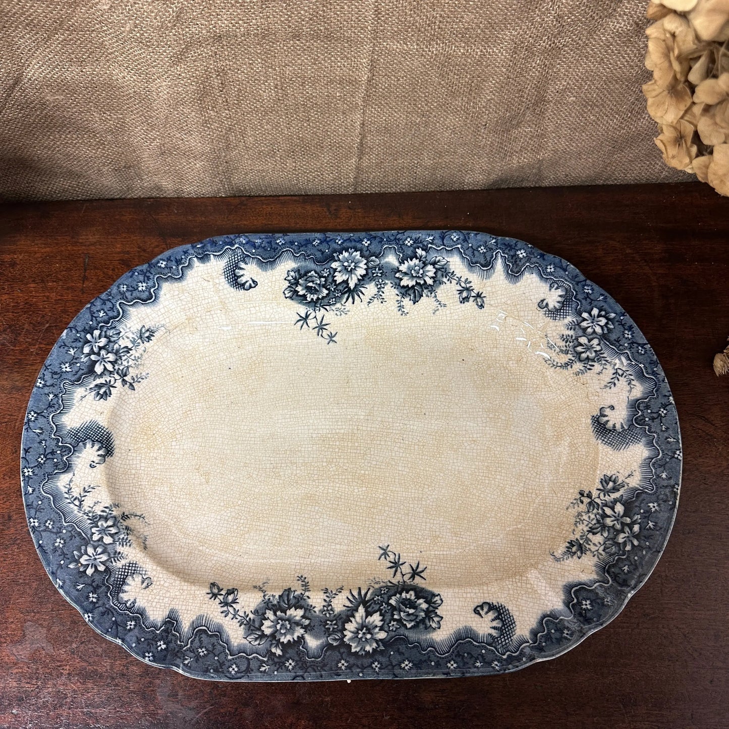 Victorian Flow Blue Platter The Blind Mole