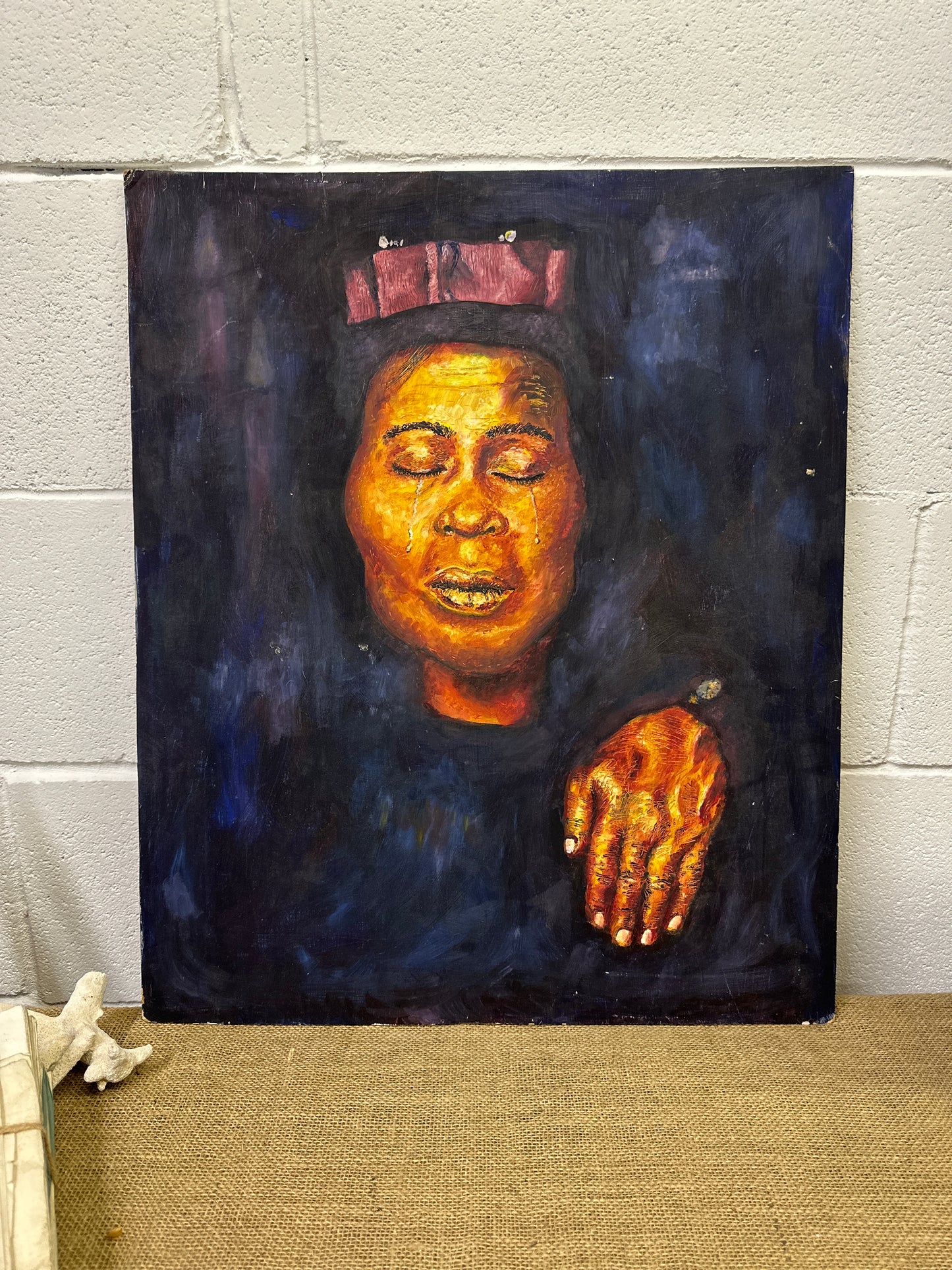 Mid Century Original Portrait on Board