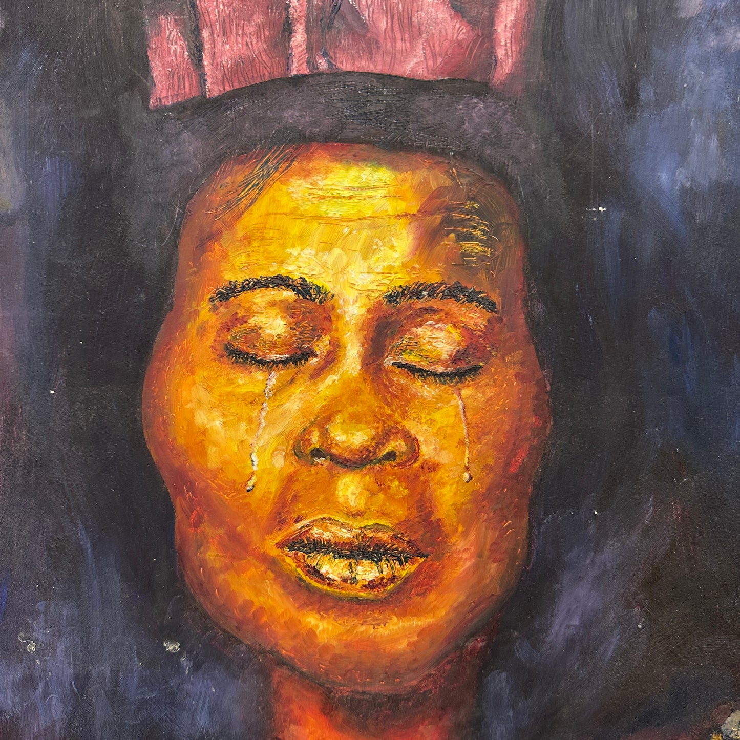 Mid Century Original Portrait on Board