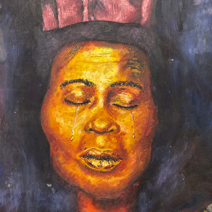 Mid Century Original Portrait on Board