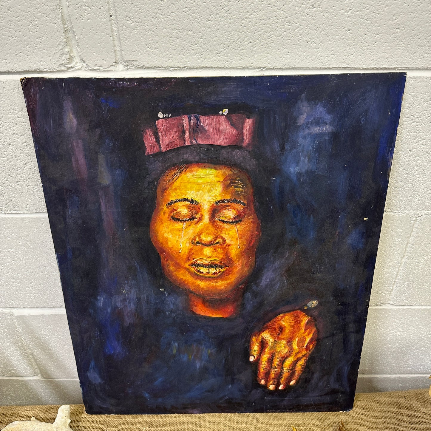 Mid Century Original Portrait on Board