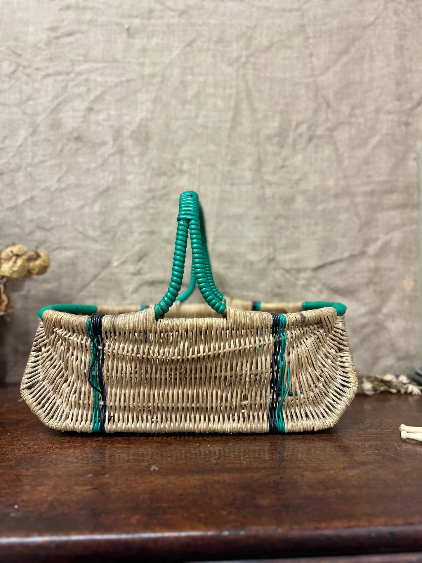 Green Wicker Hand Woven Basket The Blind Mole