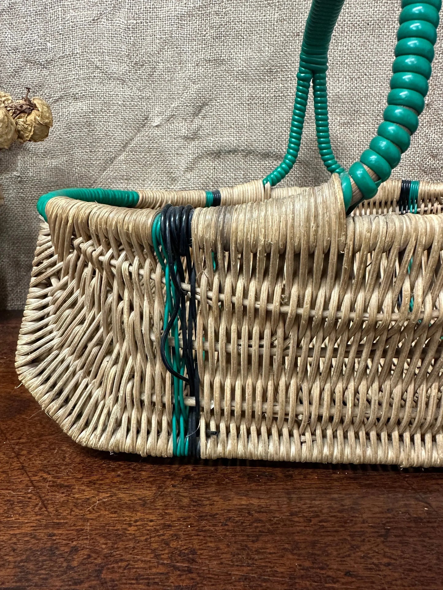 Green Wicker Hand Woven Basket The Blind Mole