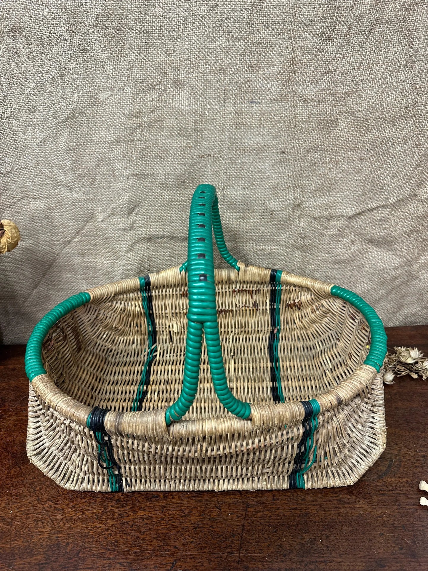 Green Wicker Hand Woven Basket The Blind Mole