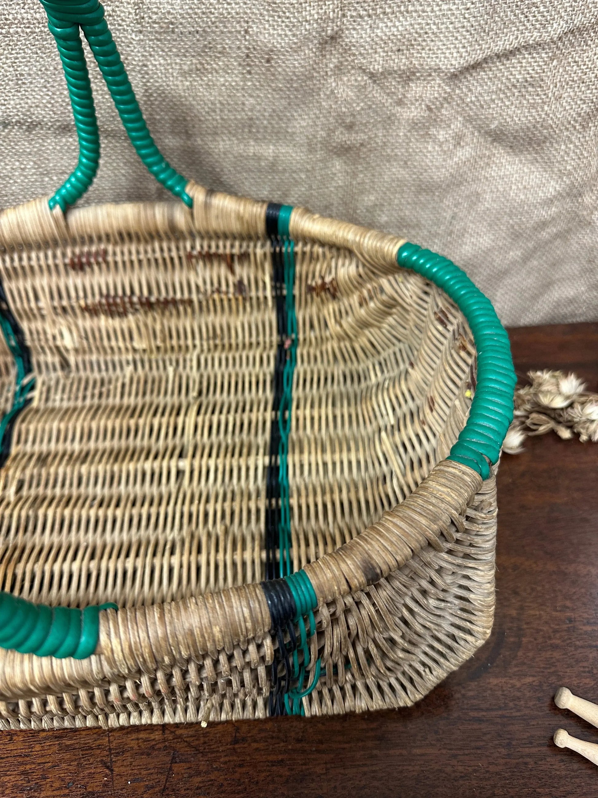 Green Wicker Hand Woven Basket The Blind Mole