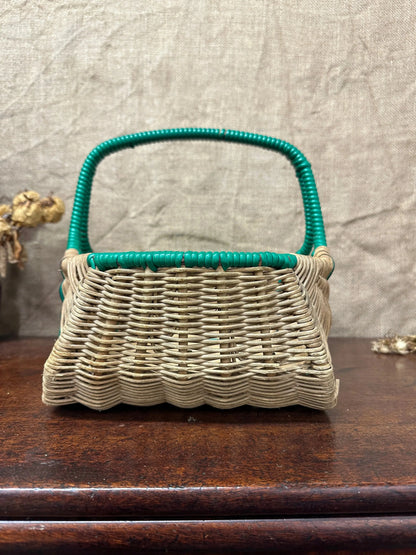 Green Wicker Hand Woven Basket The Blind Mole