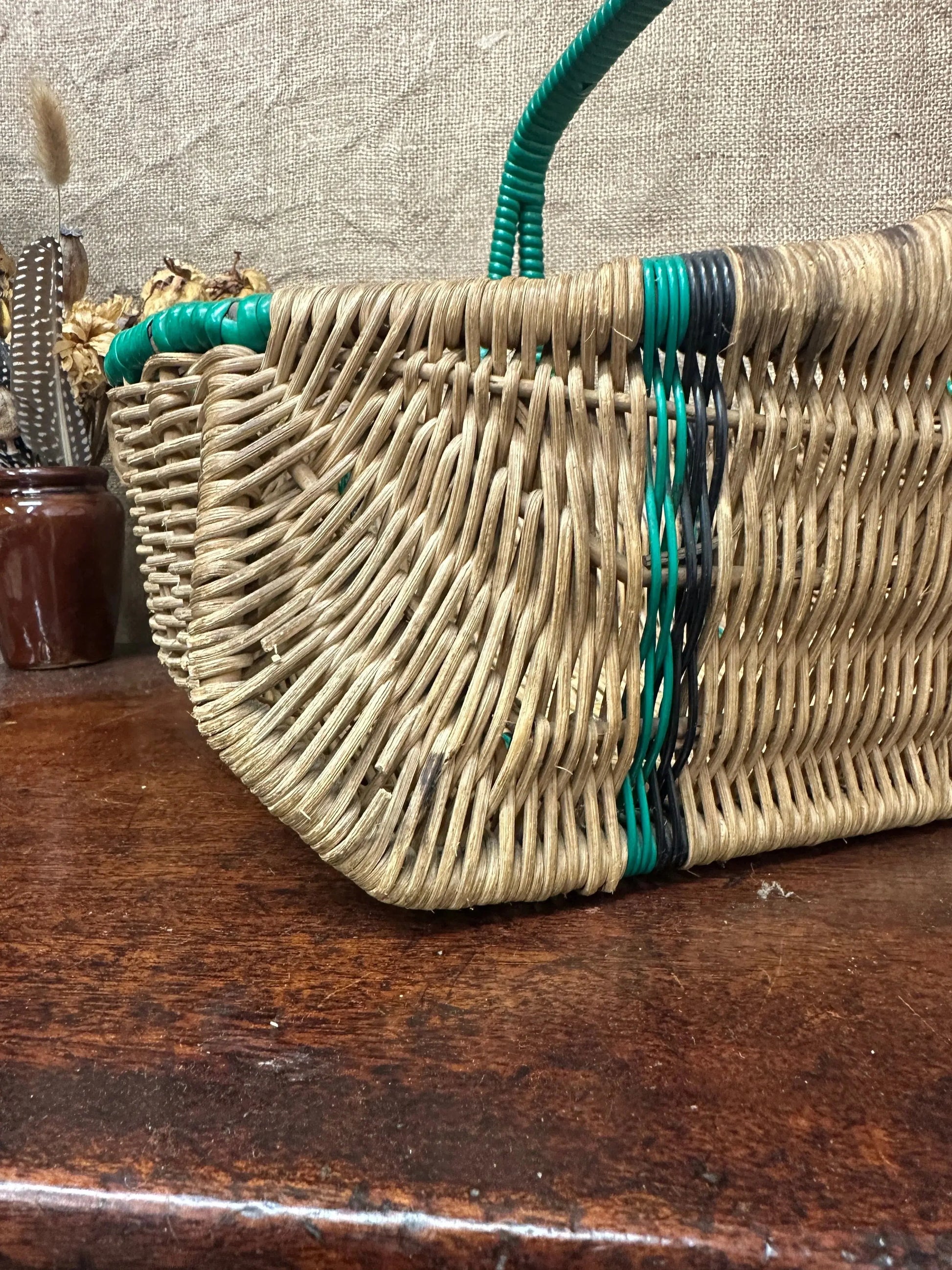 Green Wicker Hand Woven Basket The Blind Mole