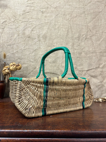 Green Wicker Hand Woven Basket The Blind Mole