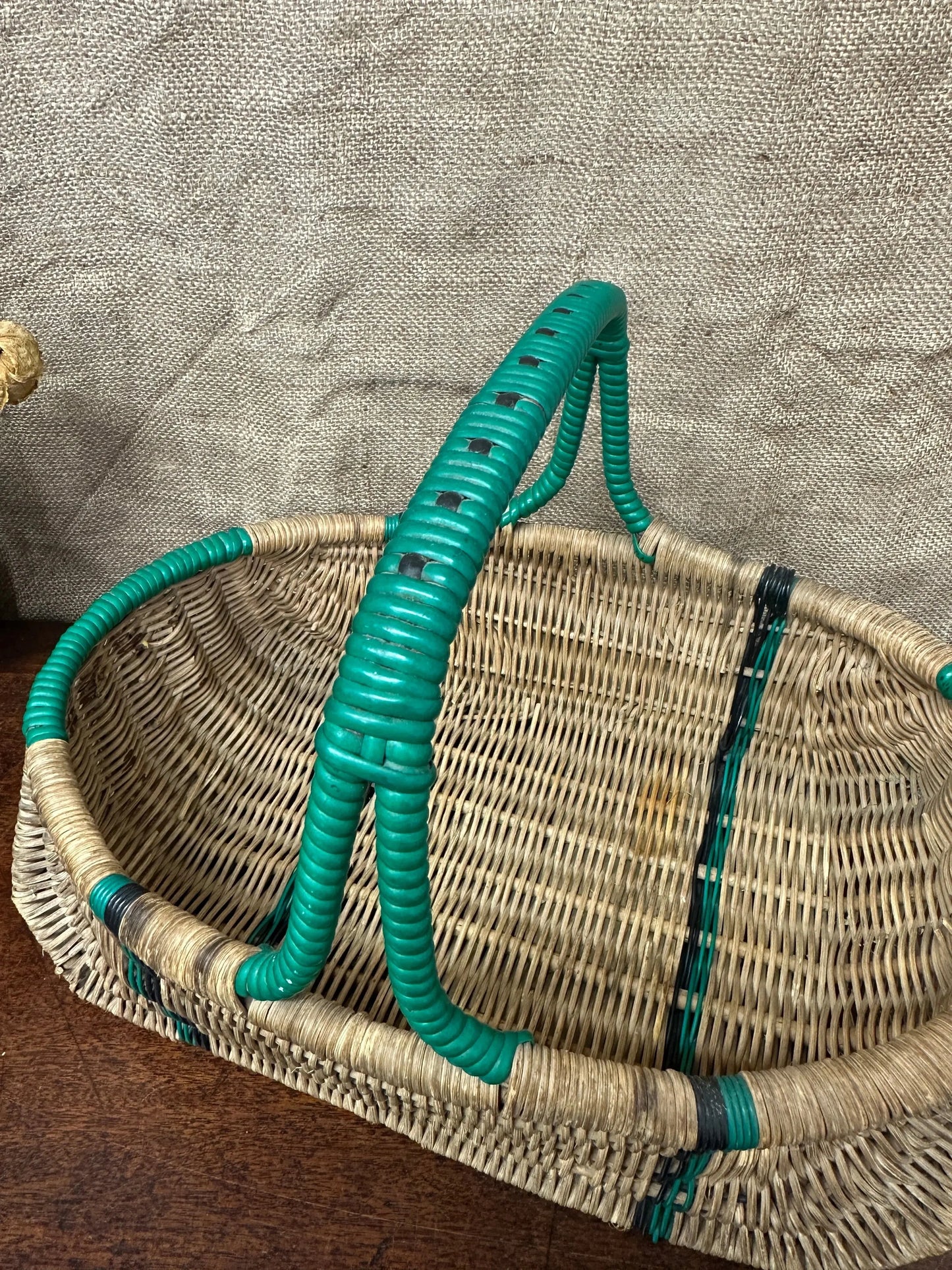 Green Wicker Hand Woven Basket The Blind Mole