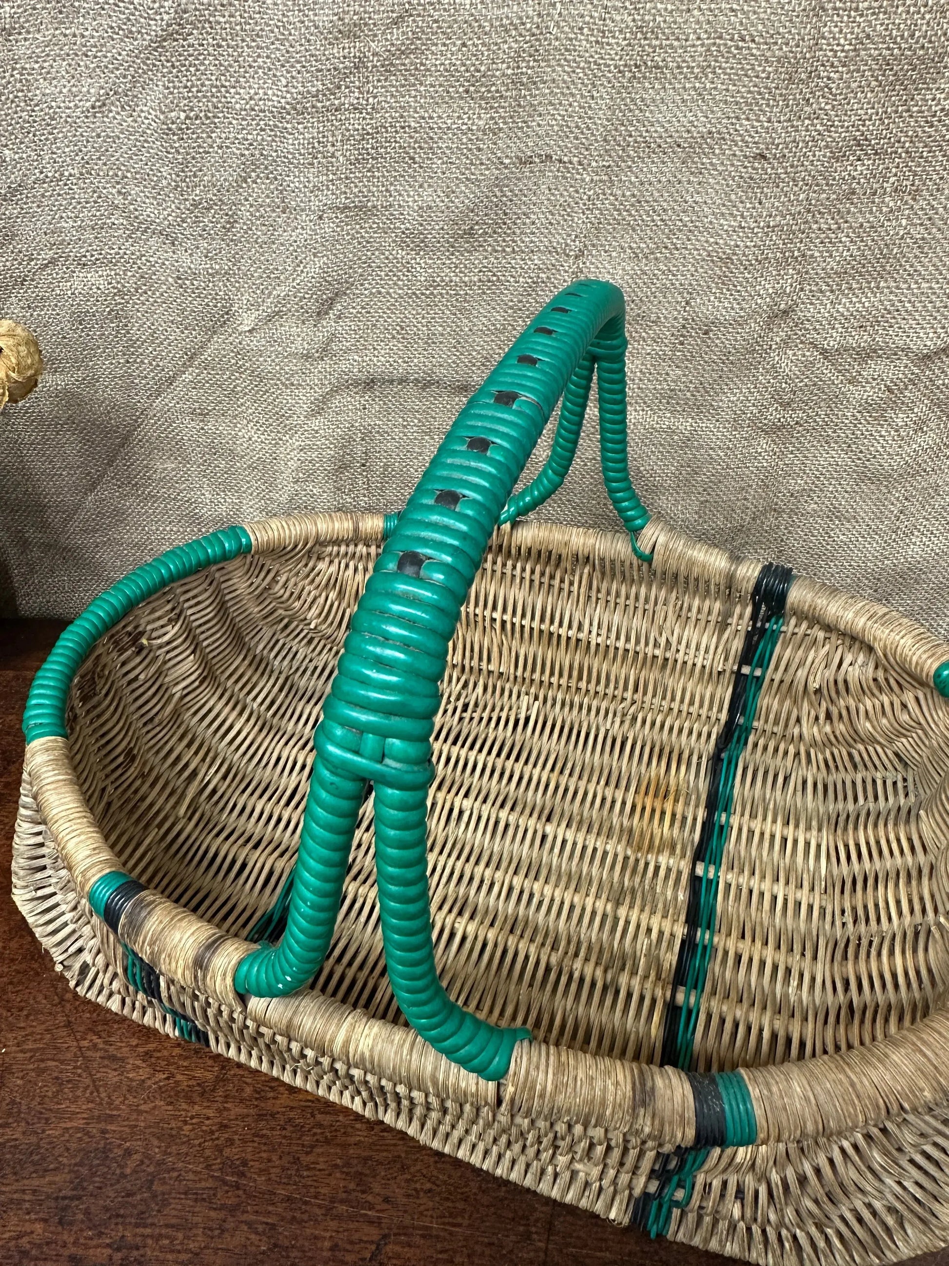Green Wicker Hand Woven Basket The Blind Mole