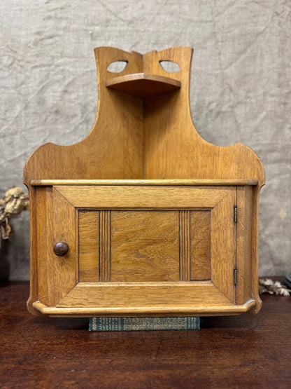 Antique Arts and Crafts Oak Wall Cabinet The Blind Mole