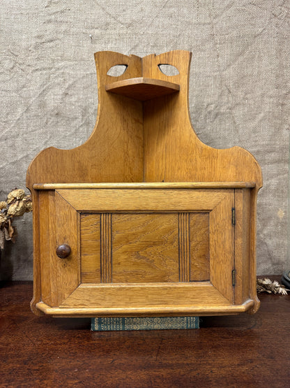 Antique Arts and Crafts Oak Wall Cabinet The Blind Mole