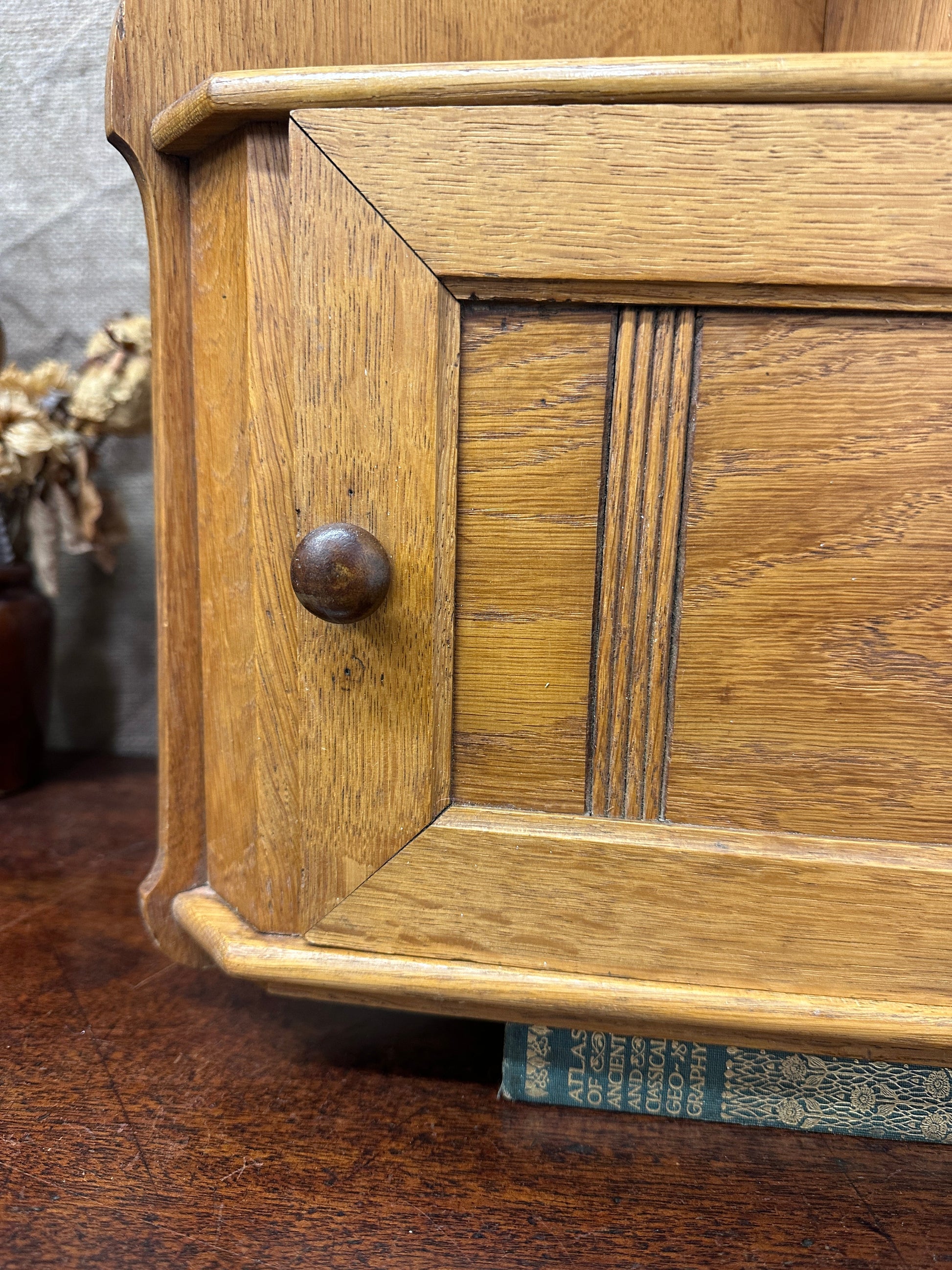 Antique Arts and Crafts Oak Wall Cabinet The Blind Mole