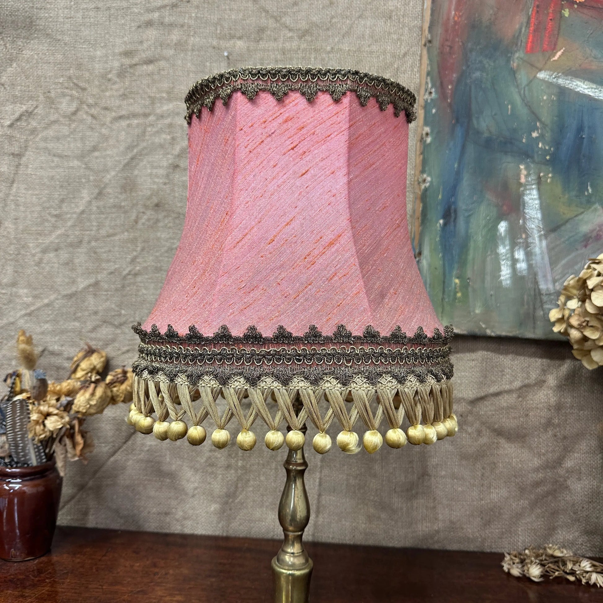Vintage Pink Silk Lamp Shade The Blind Mole