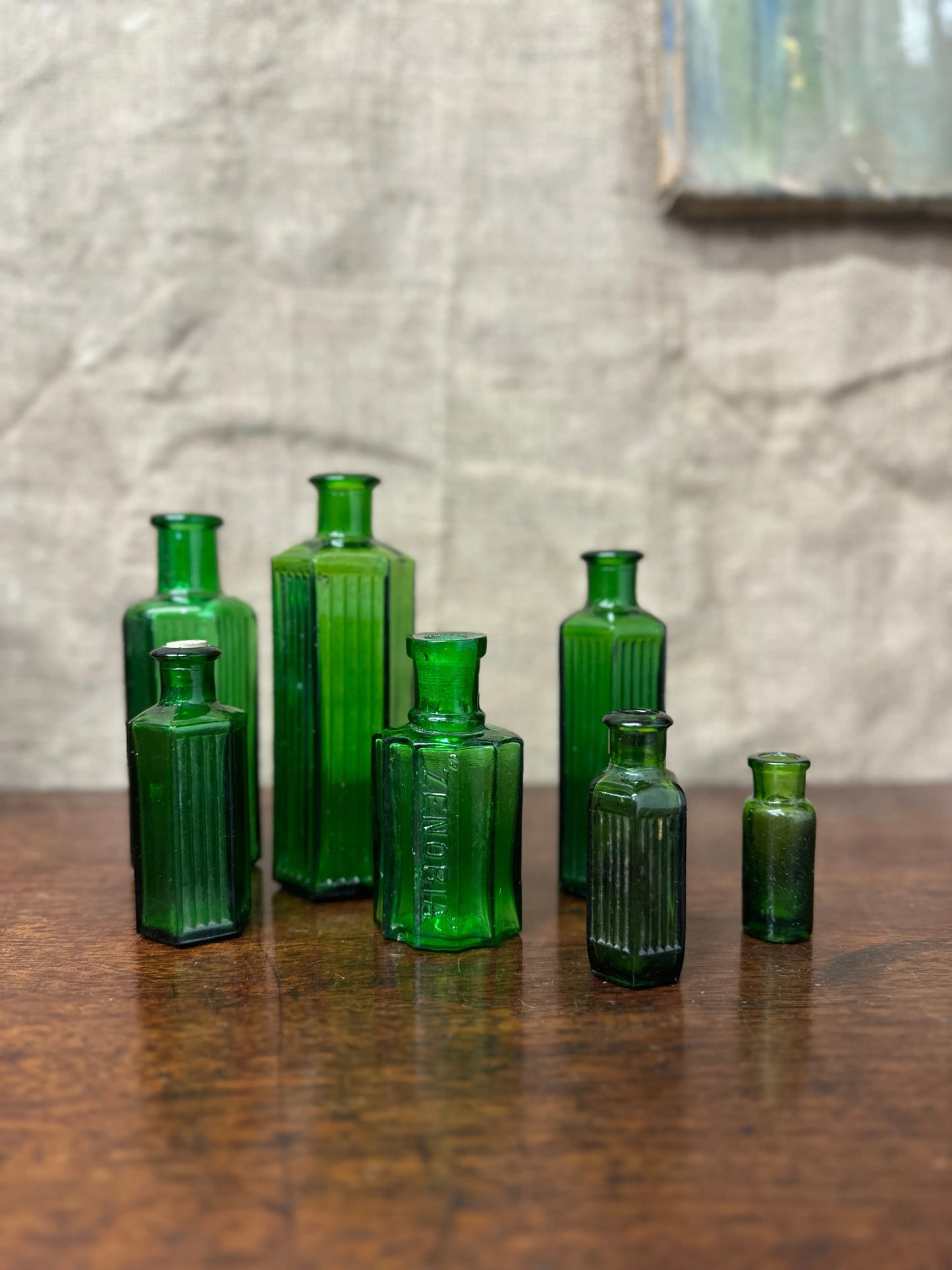 Seven Green Poison Apothecary Chemist Bottles The Blind Mole