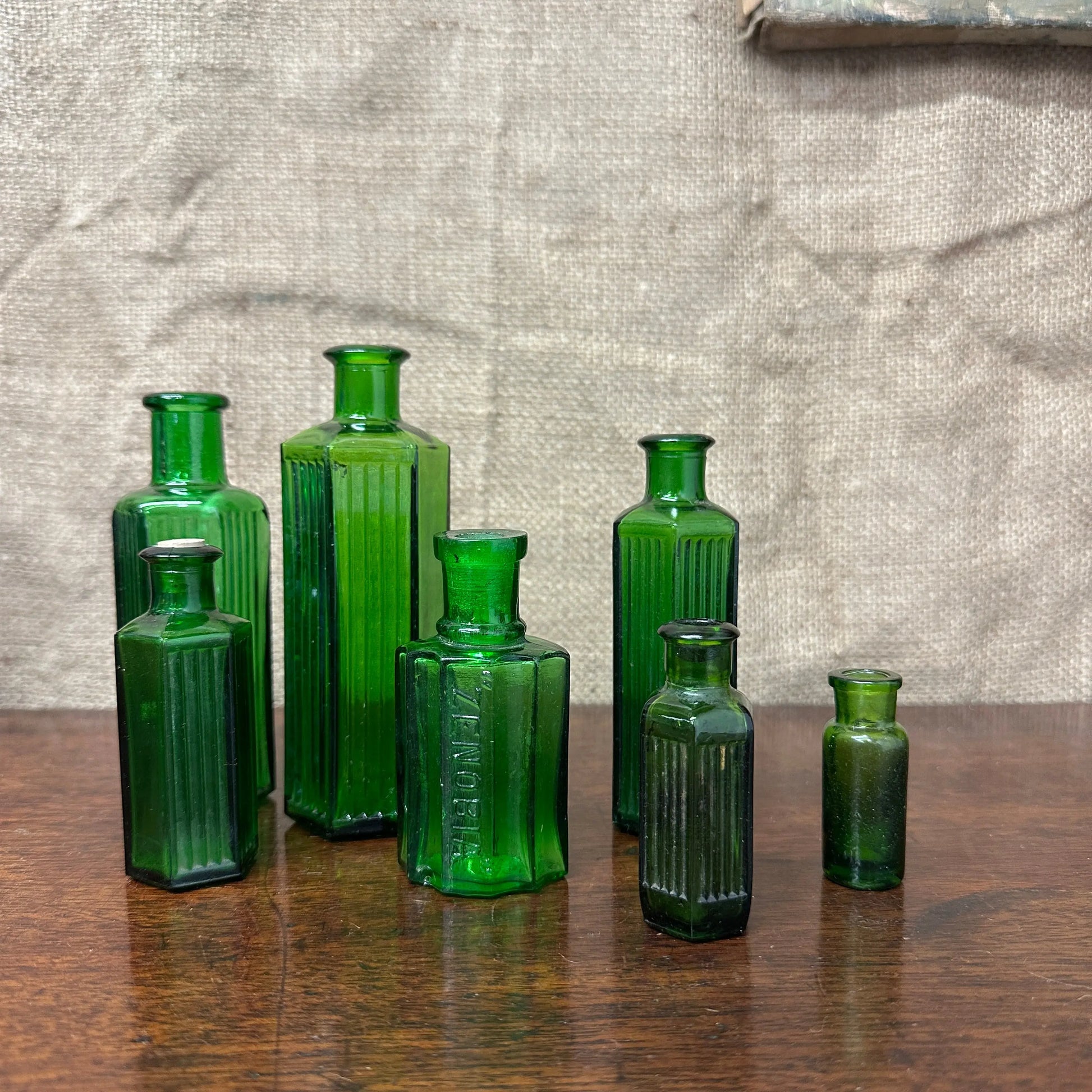 Seven Green Poison Apothecary Chemist Bottles The Blind Mole