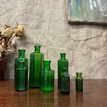 Seven Green Poison Apothecary Chemist Bottles The Blind Mole