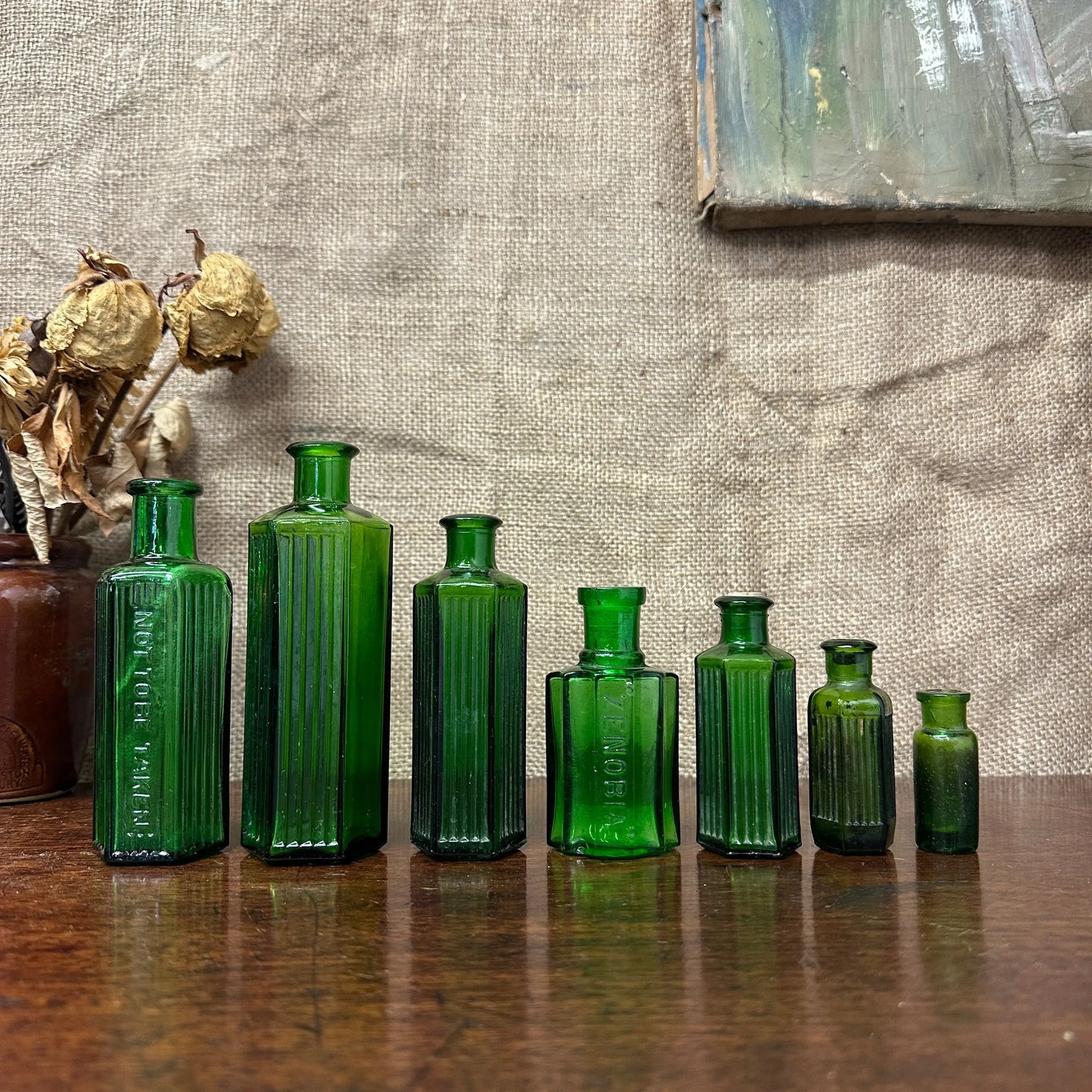 Seven Green Poison Apothecary Chemist Bottles The Blind Mole