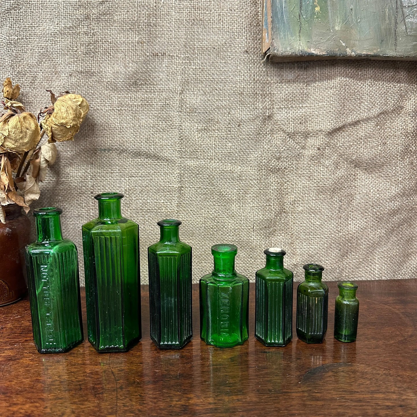 Seven Green Poison Apothecary Chemist Bottles The Blind Mole
