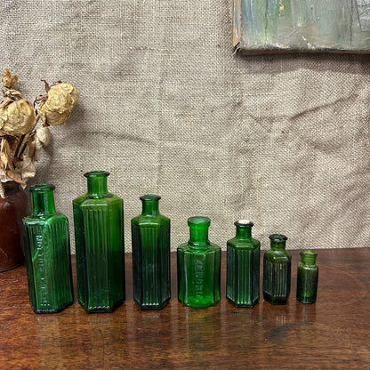 Seven Green Poison Apothecary Chemist Bottles The Blind Mole