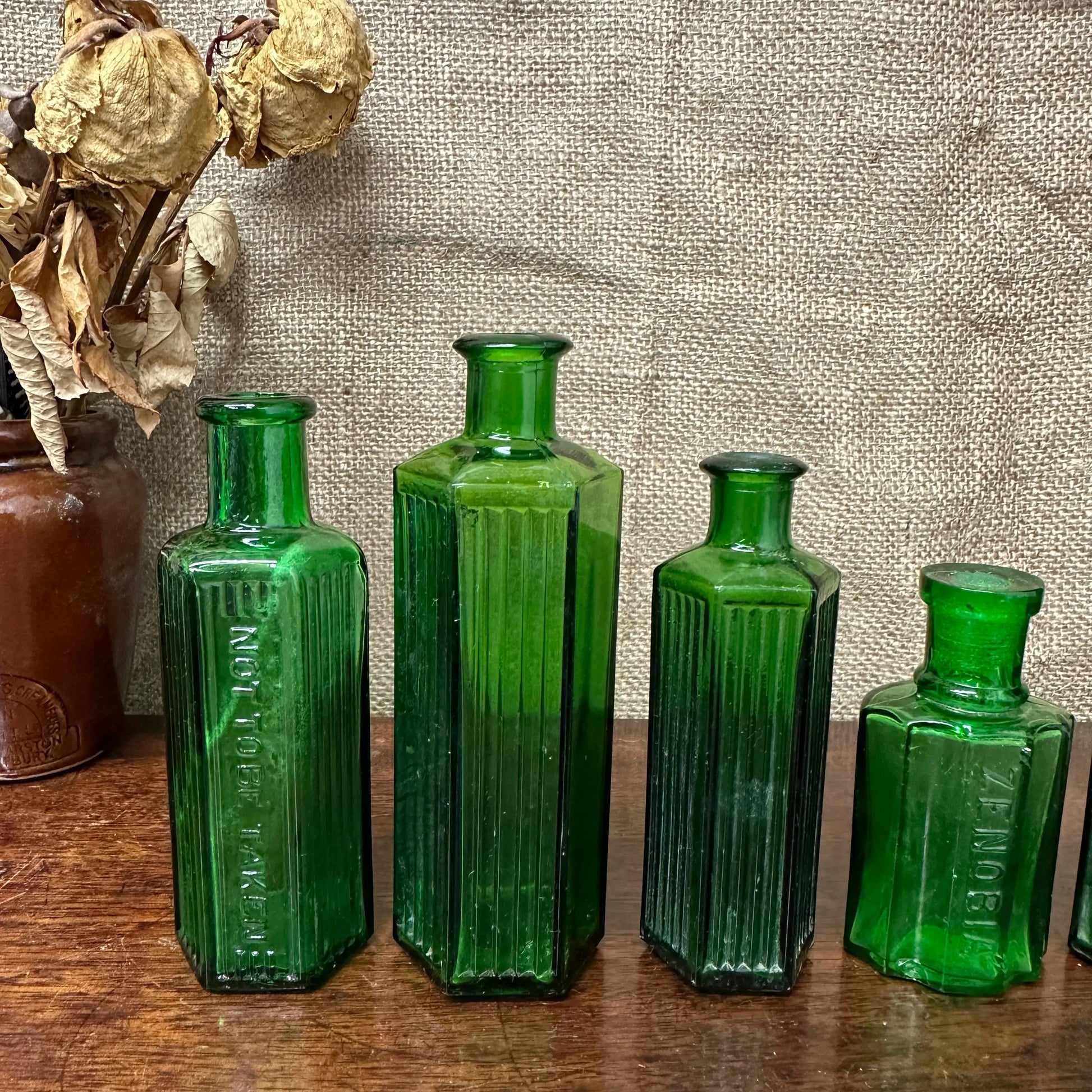 Seven Green Poison Apothecary Chemist Bottles The Blind Mole