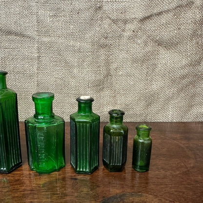 Seven Green Poison Apothecary Chemist Bottles The Blind Mole