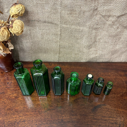 Seven Green Poison Apothecary Chemist Bottles The Blind Mole